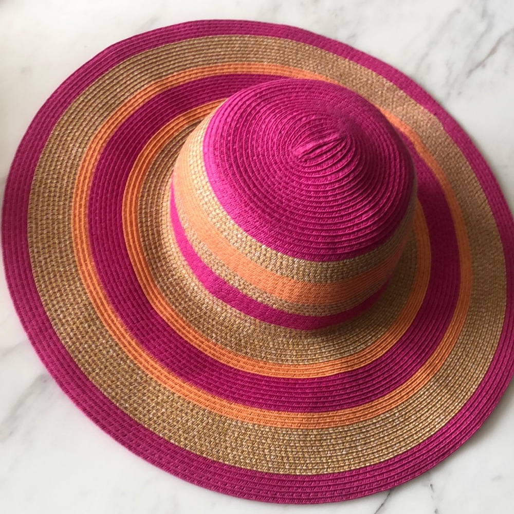 Pink and Orange Sun Hat.